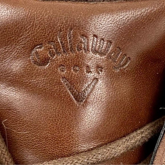 Callaway XTT Golf Oxfords Men’s Size 7.5 Soft Spikes Brown Leather Shoes - Picture 11 of 12